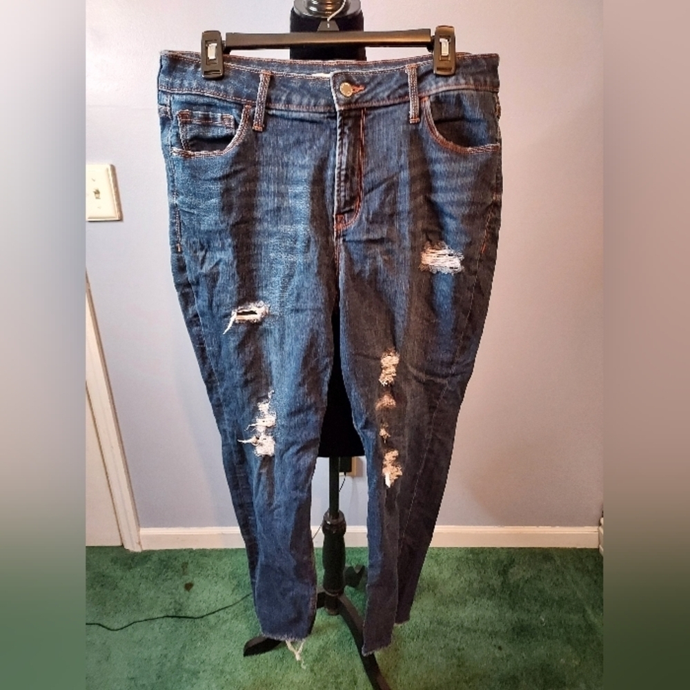 Old Navy Rockstar Super Skinny High Rise Size 12 Distressed Secret Slim Pockets